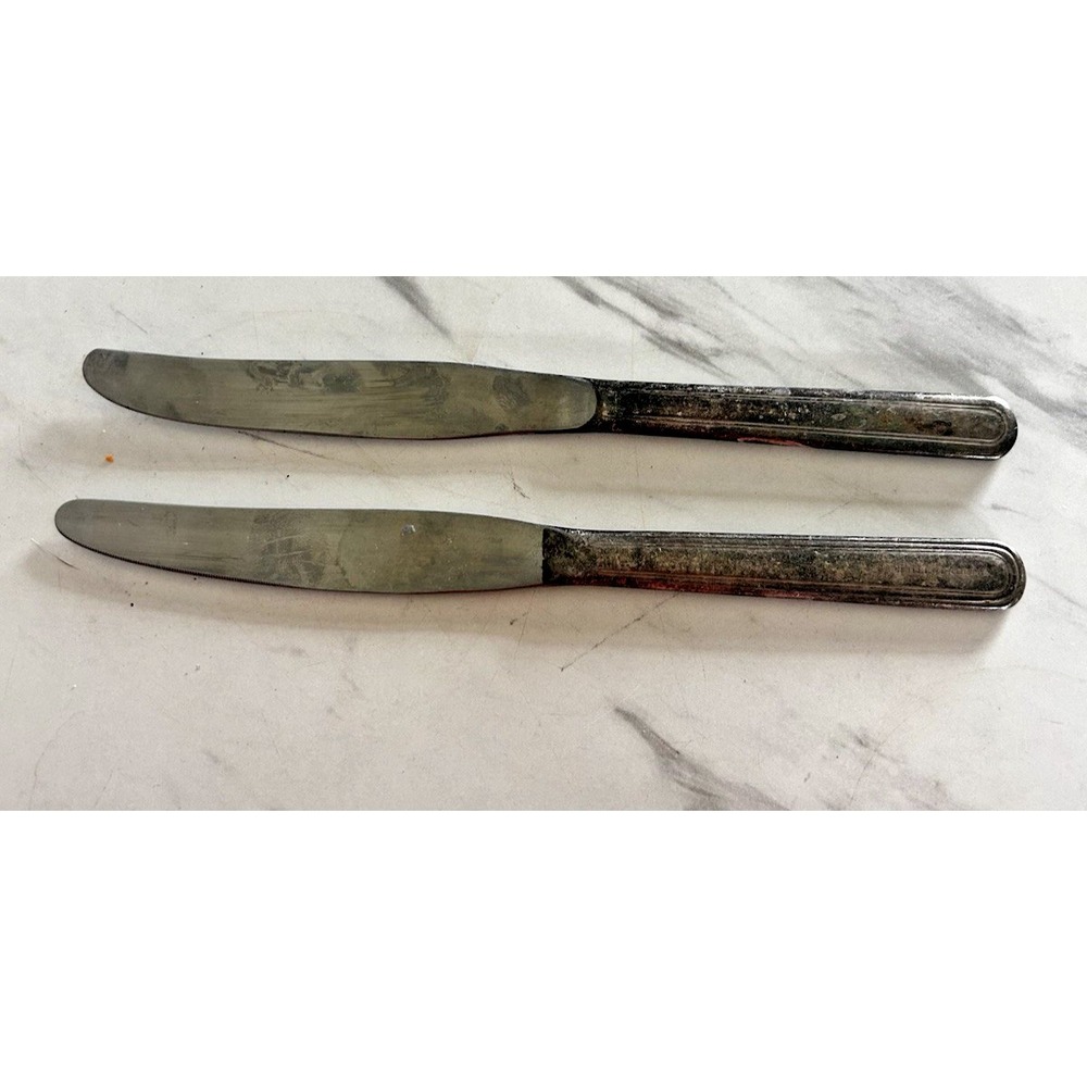 Vintage‎ Dinner Knives Knife Hotel Vendome Boston MA Stainless Blades Lot of 2